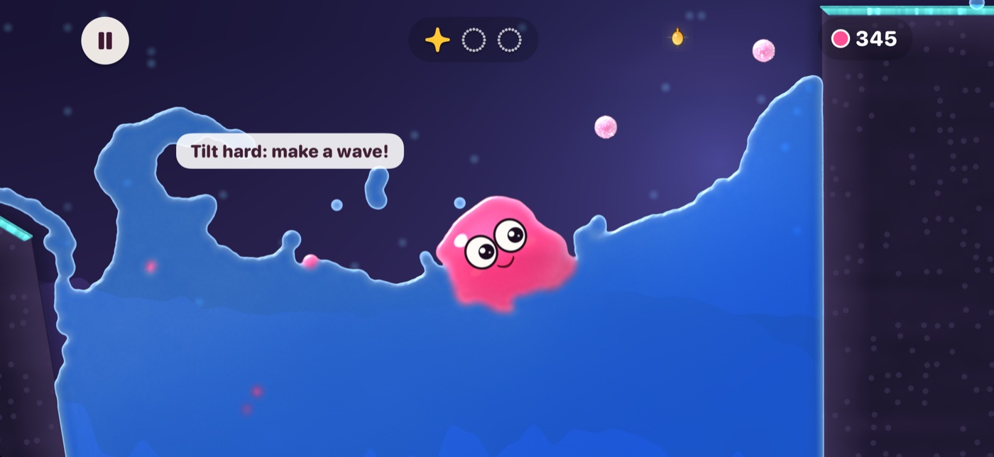 Gloop surfing a wave in a cave pool